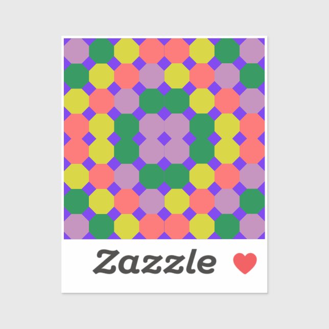 Sticker Nouveau design octogone coloré, octogone géométriq (Feuille)