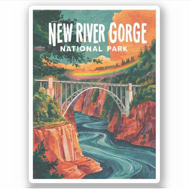Sticker Nouveau parc national River Gorge Design de l'eau (Devant)