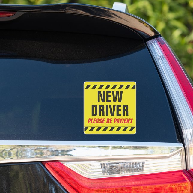 Sticker Nouveau pilote S'il vous plaît être patient Étudia (new driver car window decal sticker for student driver)