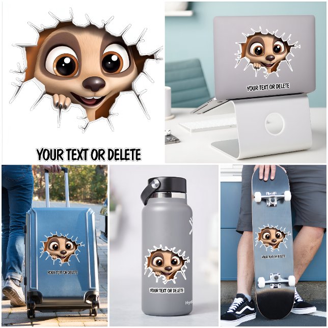 Sticker Nouveauté Perle de pointe Peeking mignonne Meerkat (Créateur téléchargé)