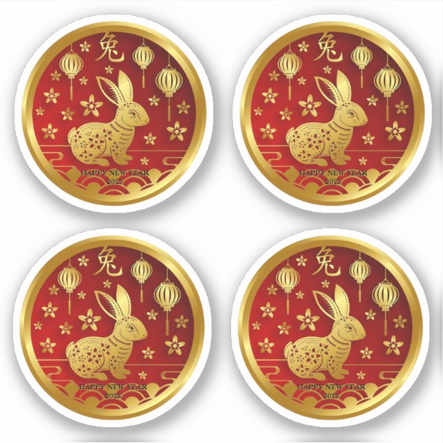 Sticker Nouvel An chinois 2023 Année du lapin (Modifier le (Devant)