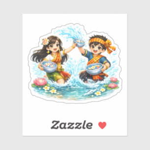 Sticker Nouvel An Lao Fête de l'Eau pour Enfants – Pi Mai 