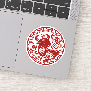 Sticker Nouvel An Lunaire De Ox 2021 Zodiac Animal