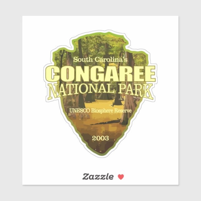 Sticker NP de Congaree (pointe de flèche) (Feuille)