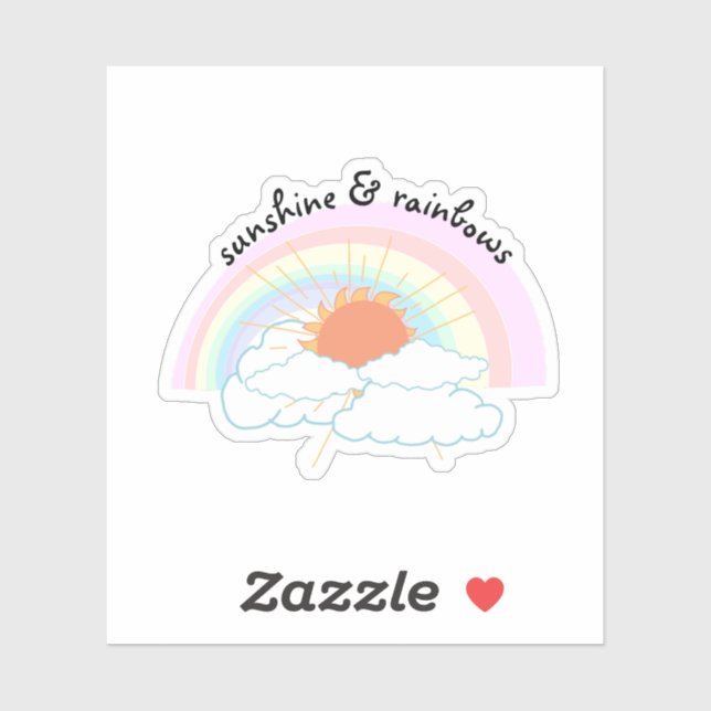 Sticker Nuages arc-en-ciel ensoleillés (Feuille)