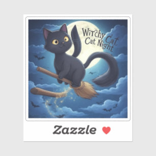 Sticker Nuit de chats de cuisine - Halloween de chats noir