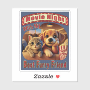 Sticker Nuit de cinéma - Meilleur Ami de la fureur - Cute 