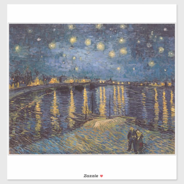 Sticker Nuit étoilée sur le Rhône par Vincent Van Gogh (Feuille)