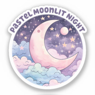 Sticker Nuit Pastel Moonlit - Dreamcent Crescent Moon