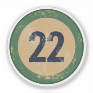 Sticker Numéro 22 en détresse Vintage