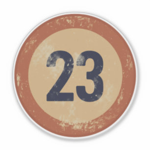 Sticker Numéro 23 en détresse Vintage
