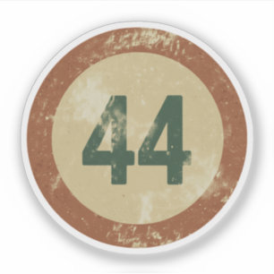 Sticker Numéro 44 Vintage en détresse