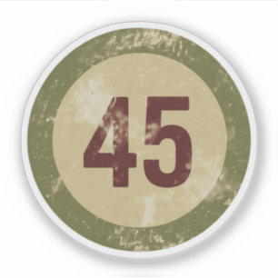 Sticker Numéro 45 Vintage en détresse
