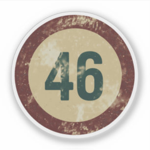 Sticker Numéro 46 Vintage en détresse