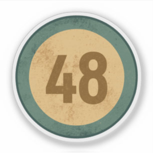 Sticker Numéro 48 en détresse vintage