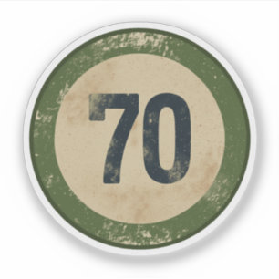 Sticker Numéro 70 en détresse Vintage