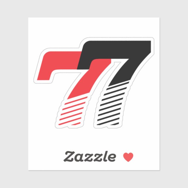 Sticker Numéro 77 Rouge et noir (Feuille)