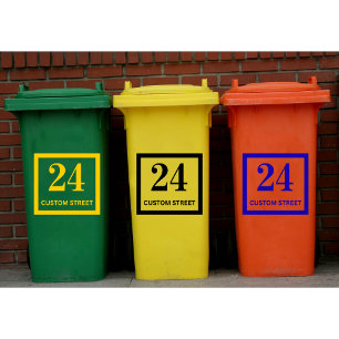Sticker Numéro d'adresse de poubelle de recyclage de déche