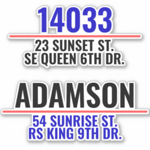 Sticker Numéro de boîte aux lettres d'adresse personnalisé