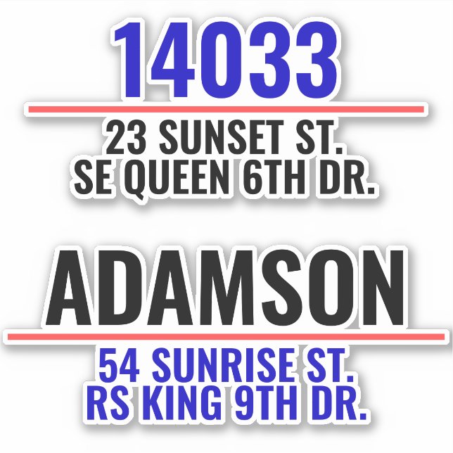 Sticker Numéro de boîte aux lettres d'adresse personnalisé (Devant)
