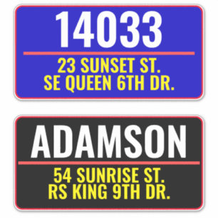 Sticker Numéro de boîte aux lettres de rue d'adresse (nom 