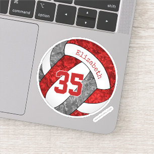 Sticker numéro de joueur de volley-ball gris rouge