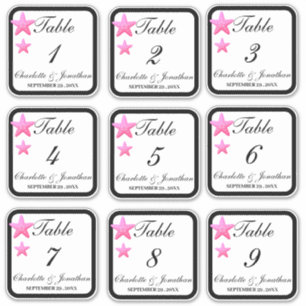 Sticker Numéro de table de mariage personnalisé Starfish B