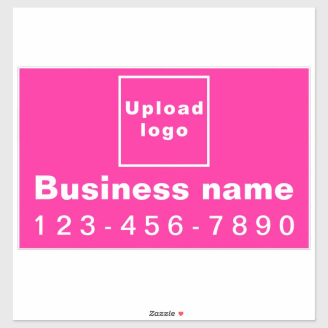 Sticker Numéro de téléphone d'affaires, rose grand rectang (Feuille)