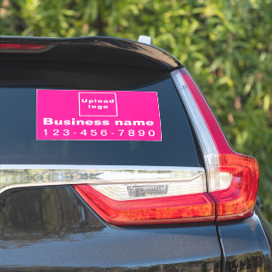 Sticker Numéro de téléphone d'affaires, rose grand rectang