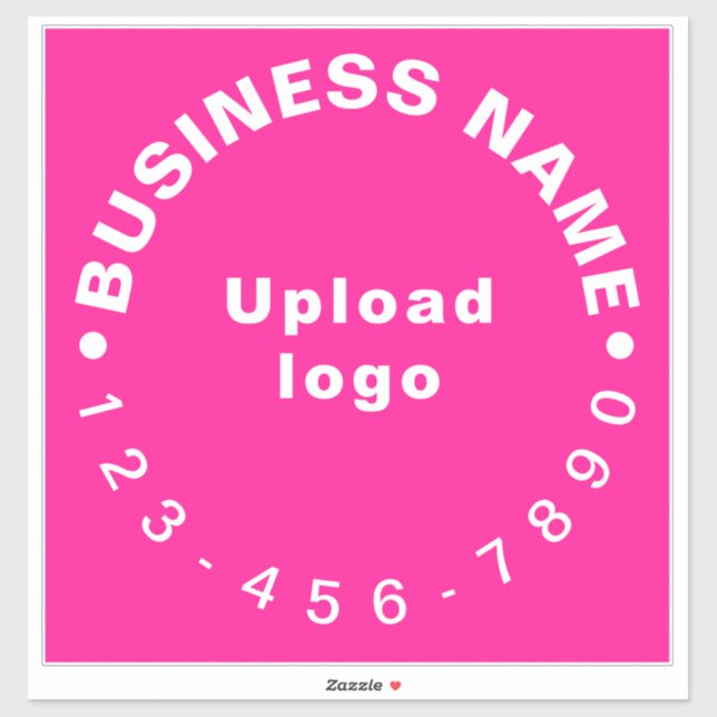 Sticker Numéro de téléphone d'affaires sur rose Grand Carr (Feuille)