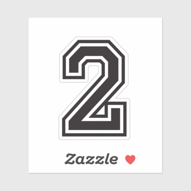 Sticker Numéro deux 2 police de l'école de sport (Feuille)