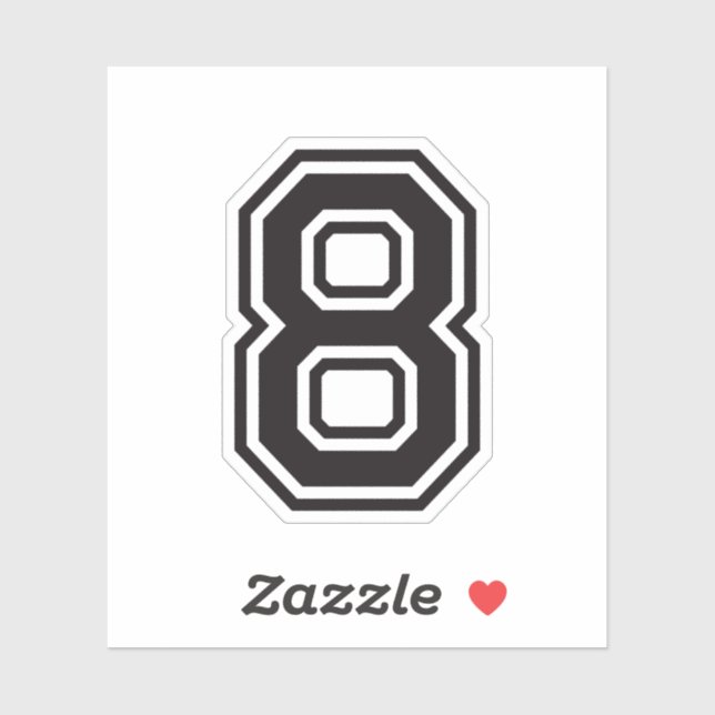 Sticker Numéro huit 8 police de l'école de sports (Feuille)