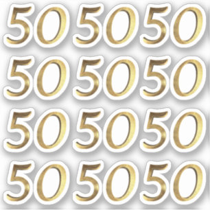 Sticker Numéros 50 Faux Gold 50e anniversaire