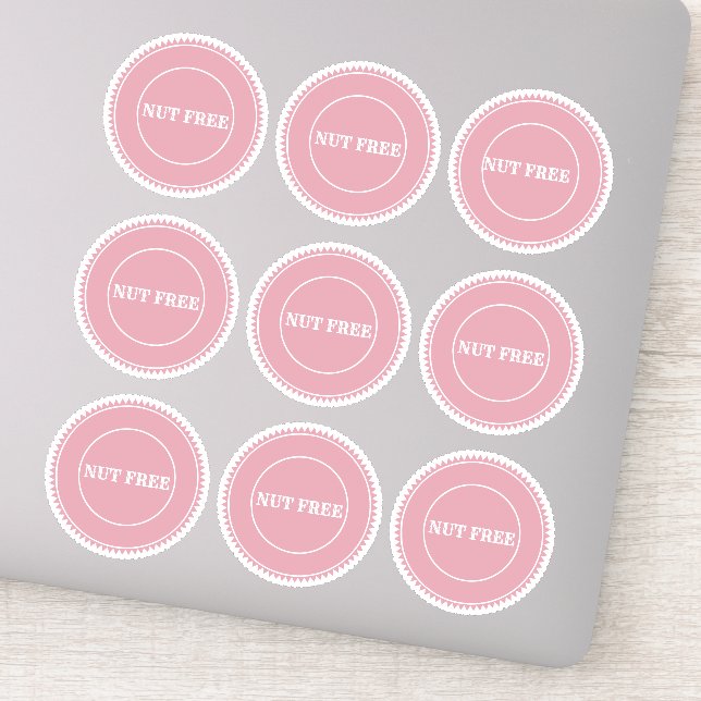 Sticker Nut Free Allergy Safe Culinaire (Détail)