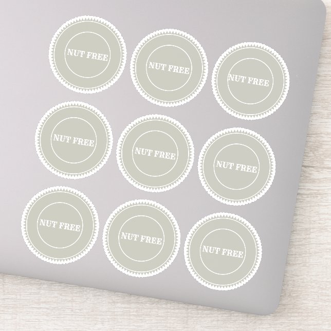 Sticker Nut Free Allergy Safe Culinaire (Détail)