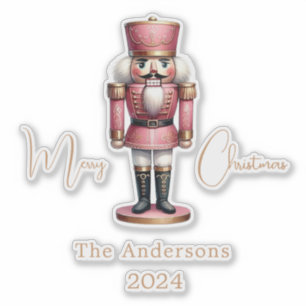 Sticker Nutcracker rose blanc