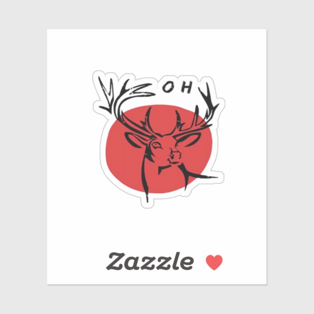 Sticker O Dear O Dear Red Retro Classic Design  (Feuille)