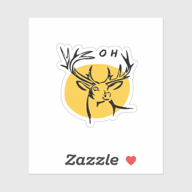 Sticker O Dear O Dear Yellow Artistic Style  (Feuille)