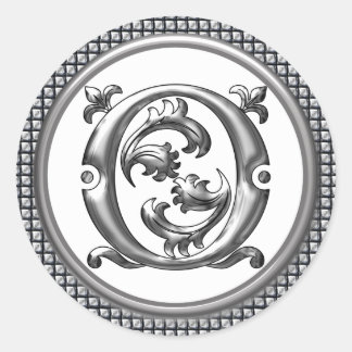 Sticker O rond initial en argent