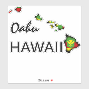 STICKER OAHU - KANAKA MAOLI HAWAII ÎLES NOIRES