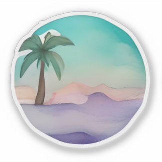 Sticker Oasis du désert dans le Pastel Hues