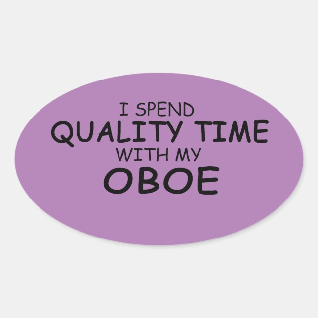 Sticker Oboe Oval Temps Qualité (Devant)