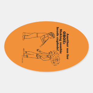 Sticker Oboe Zombie Explode Oval