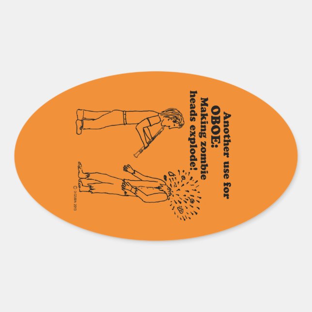 Sticker Oboe Zombie Explode Oval (Devant)