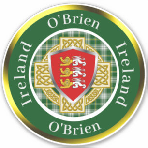 Sticker O'Brien Bouclier irlandais & Croix celtique Person