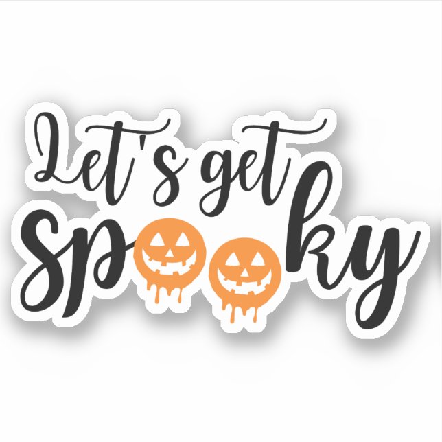 Sticker Obtenons Éffrayant Jack-o-lanternes d'Halloween (Devant)