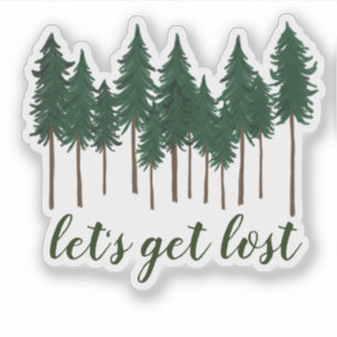 Sticker Obtenons le camping perdu d'aventure de forêt de