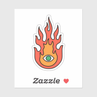 Sticker OBUHLISK Green Protection Evil Eye Fire