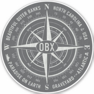 Sticker OBX Bancs extérieurs Boussole Vintage blanc