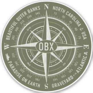 Sticker OBX Bancs extérieurs Boussole Vintage blanche Armé